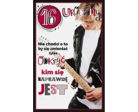 Birthday Card 16 Birthday, Boy with guitar, 13x20,5 cm